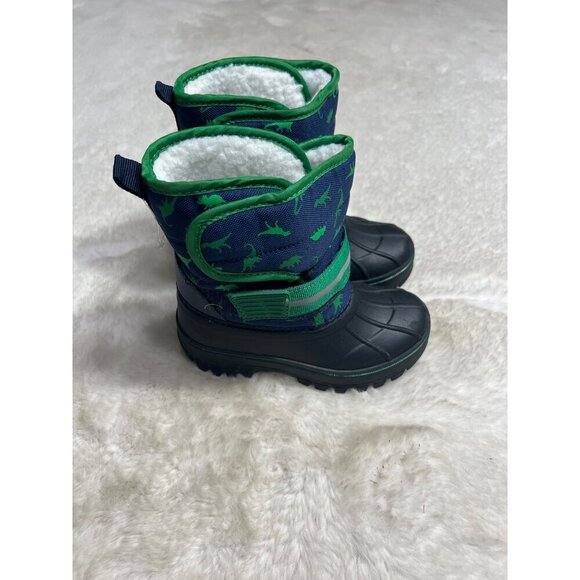 Lily & Dan dinosaur snow boots kids toddler size 9/10 - Picture 8 of 9